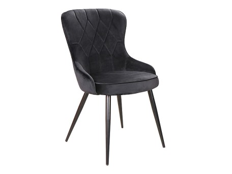 CHAIR LOTUS VELVET BLACK FRAME / BLACK BLUVEL 19 DIOMMI LOTUSVCC